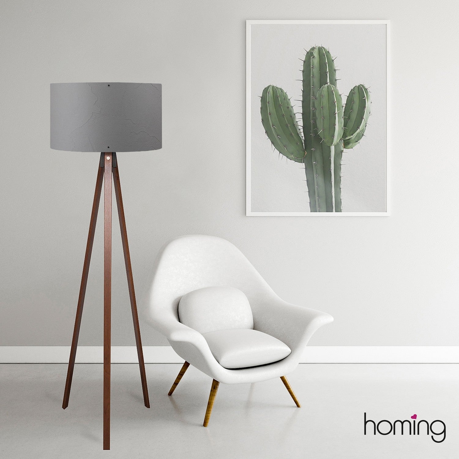 Candeeiro de Pé – 140 cm – Cinza – MDF