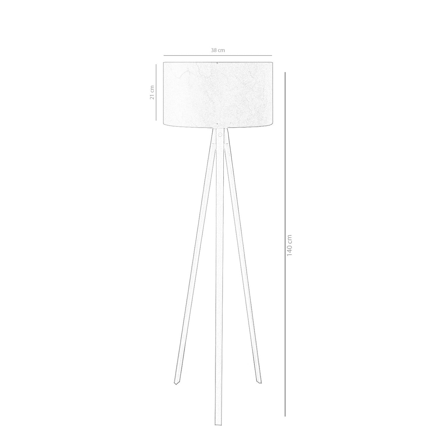Candeeiro de Pé – 140 cm – Cinza – MDF