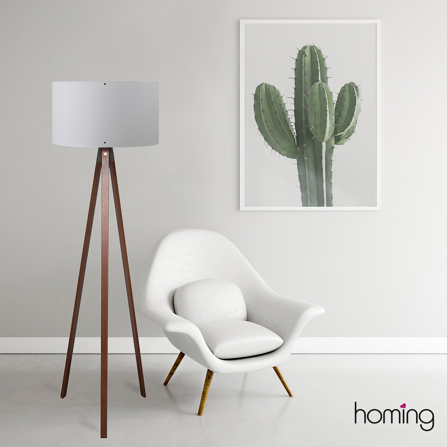 Candeeiro de Pé – 140 cm – Cinza – MDF