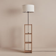 Candeeiro de Pé de madeira – 21 cm diâmetro – branco