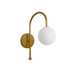 Candeeiro de Parede – Ø15 h:15 cm – Branco e Dourado – Metal e Vidro