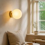 Candeeiro de Parede – 22 cm – Branco – Metal e Vidro