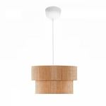Candeeiro de Teto – 25 - 70 cm – Bege e Branco – Plástico e Vime