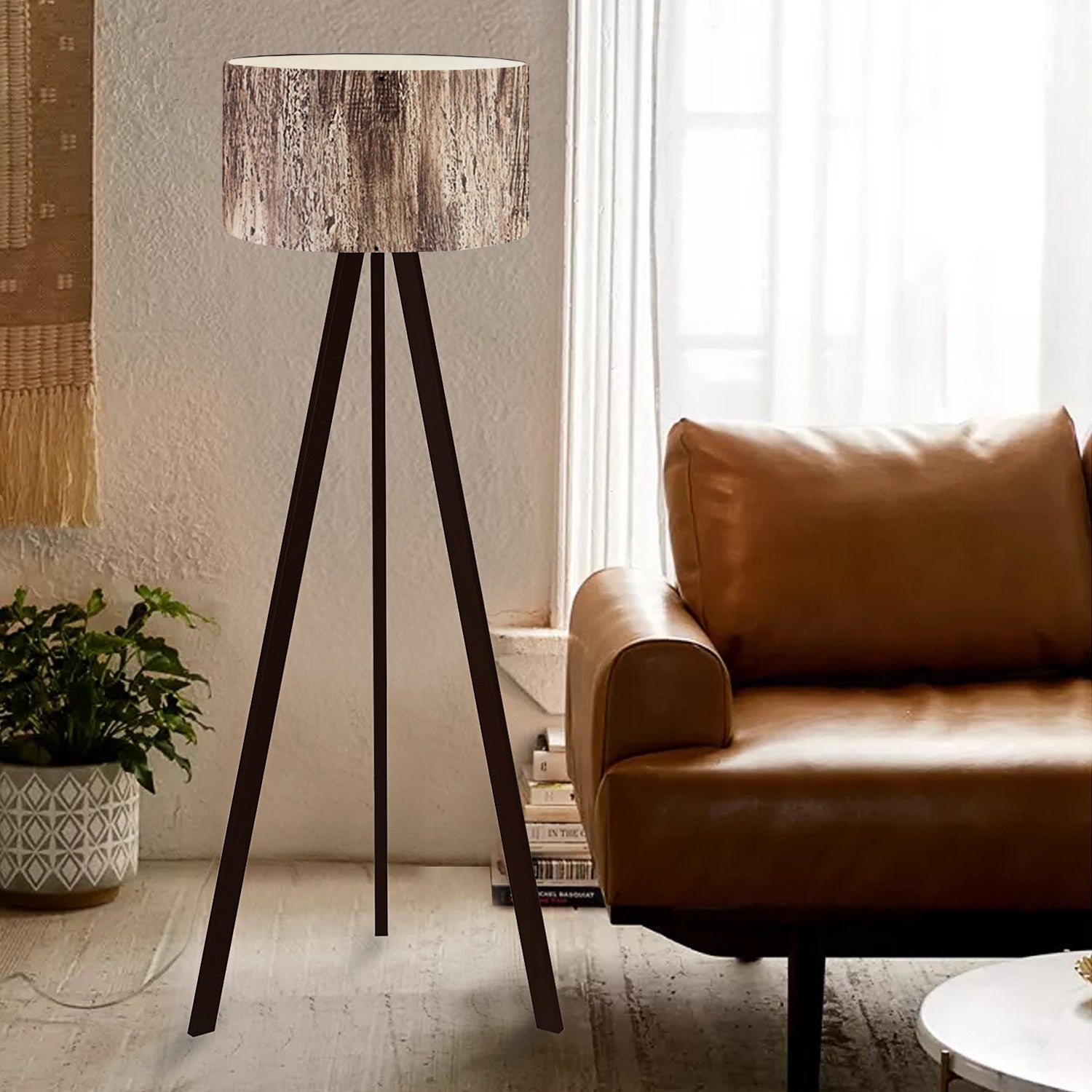 Candeeiro de Pé – 140 cm – Madeira – PVC e MDF