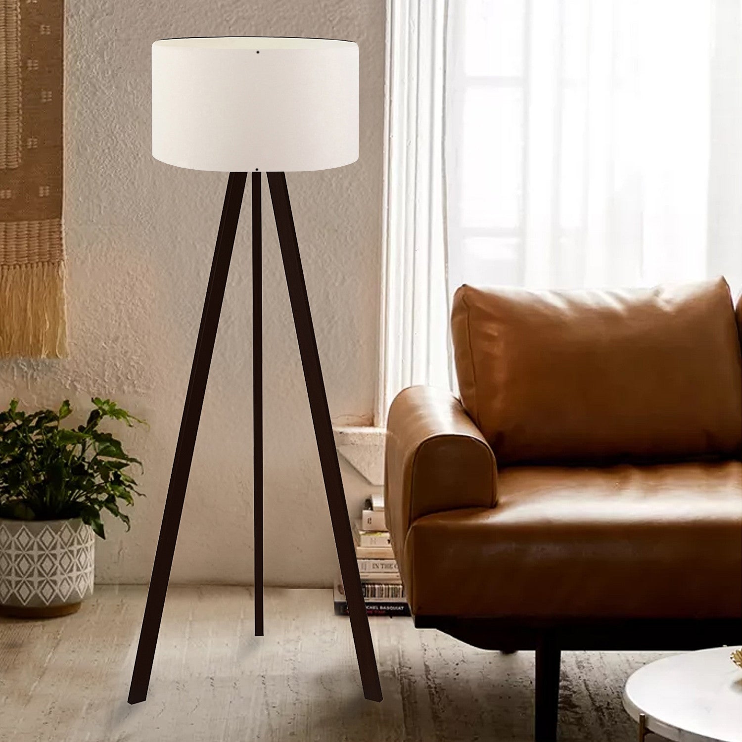 Candeeiro de Pé – 140 cm – Creme – MDF