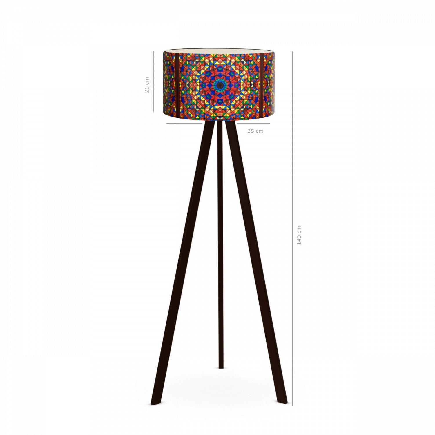 Candeeiro de Pé – 140 cm – Multicolorido – PVC e MDF