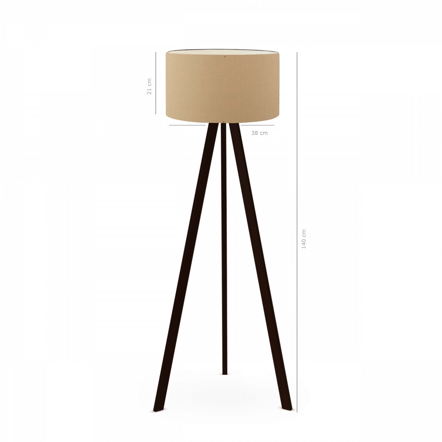 Candeeiro de Pé – 140 cm – Castanho Claro – PVC e MDF