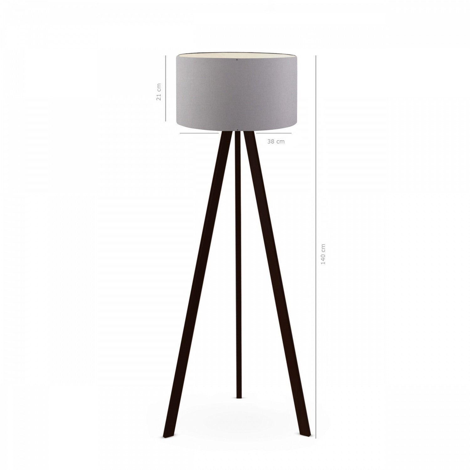Candeeiro de Pé – 140 cm – Cinza – PVC e MDF