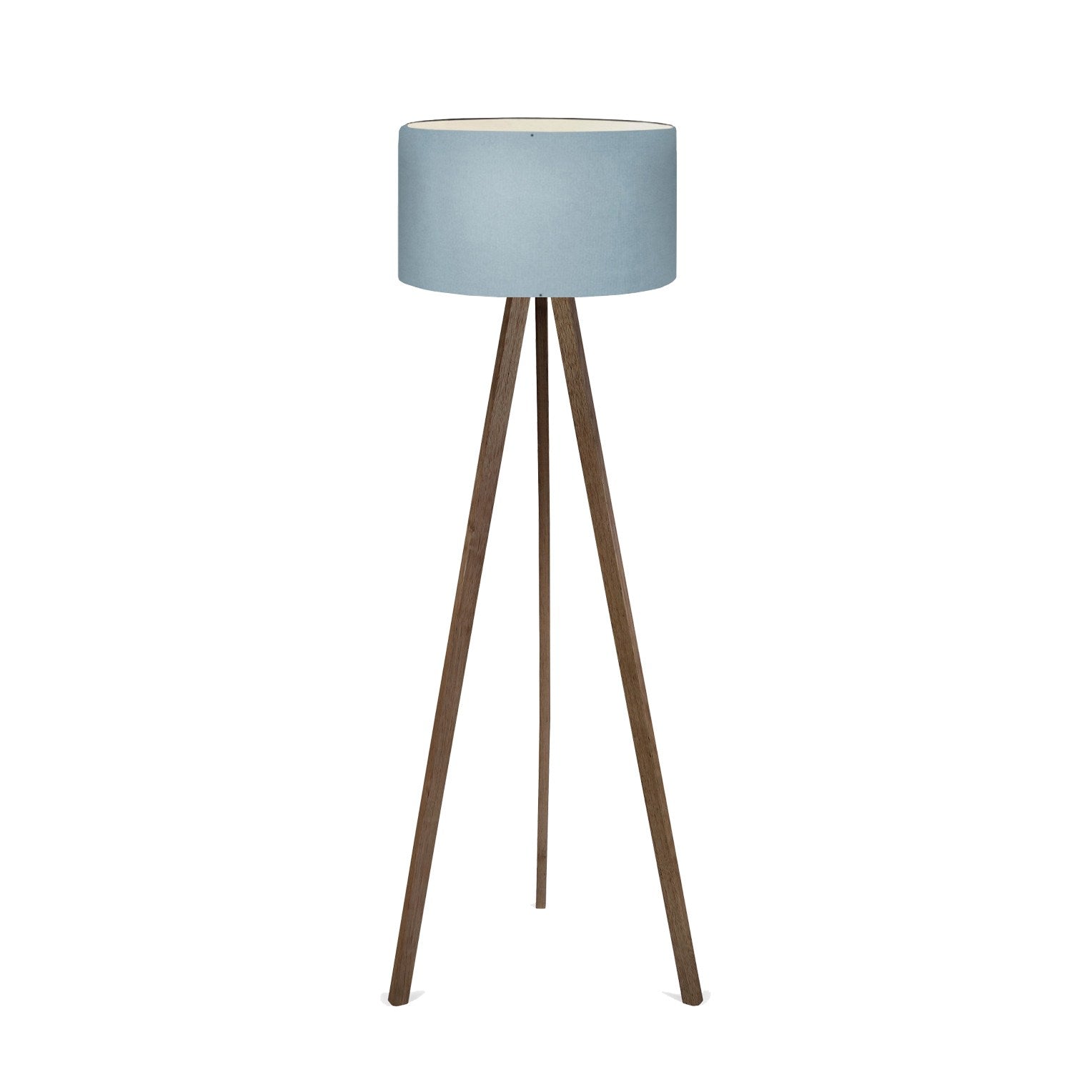 Candeeiro de Pé – 140 cm – Azul e Marrom – PVC e MDF