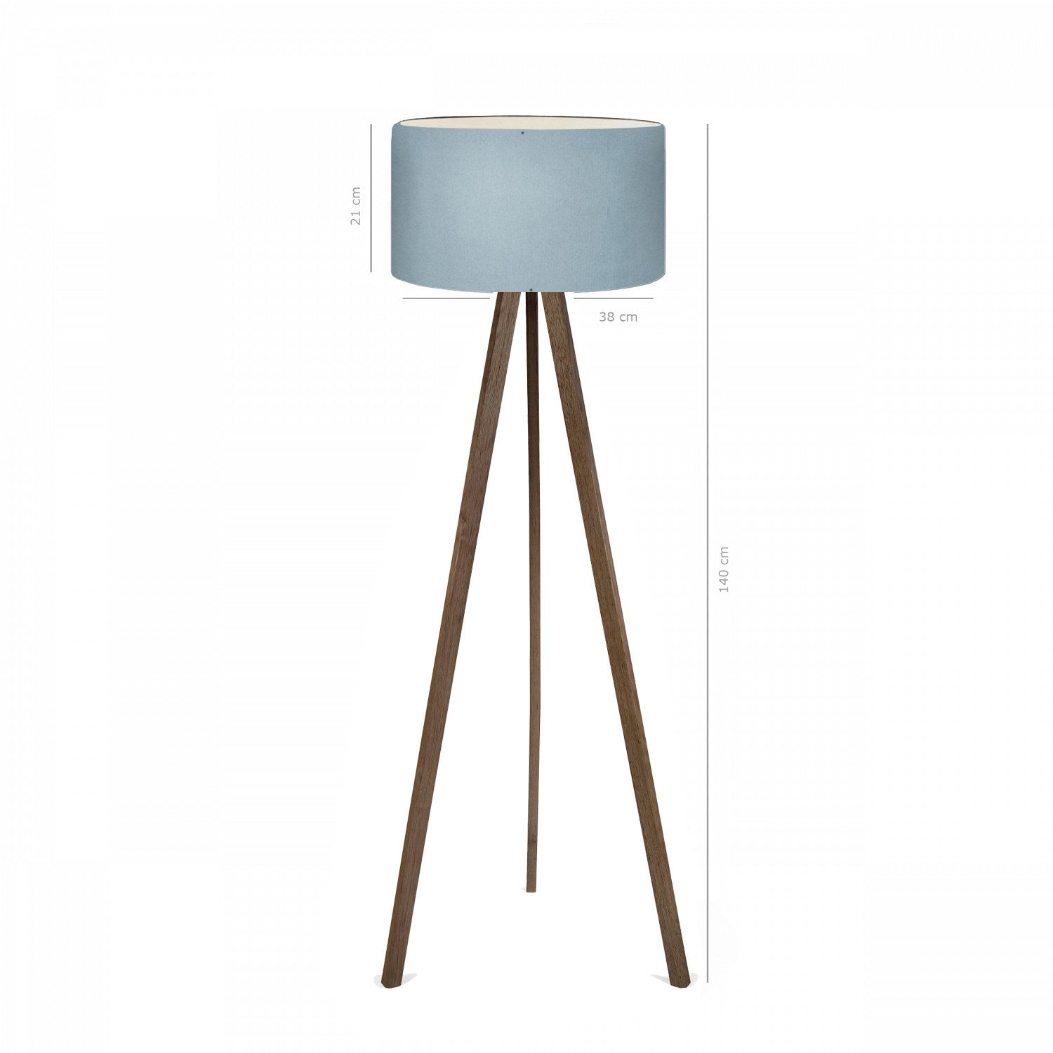Candeeiro de Pé – 140 cm – Azul e Marrom – PVC e MDF