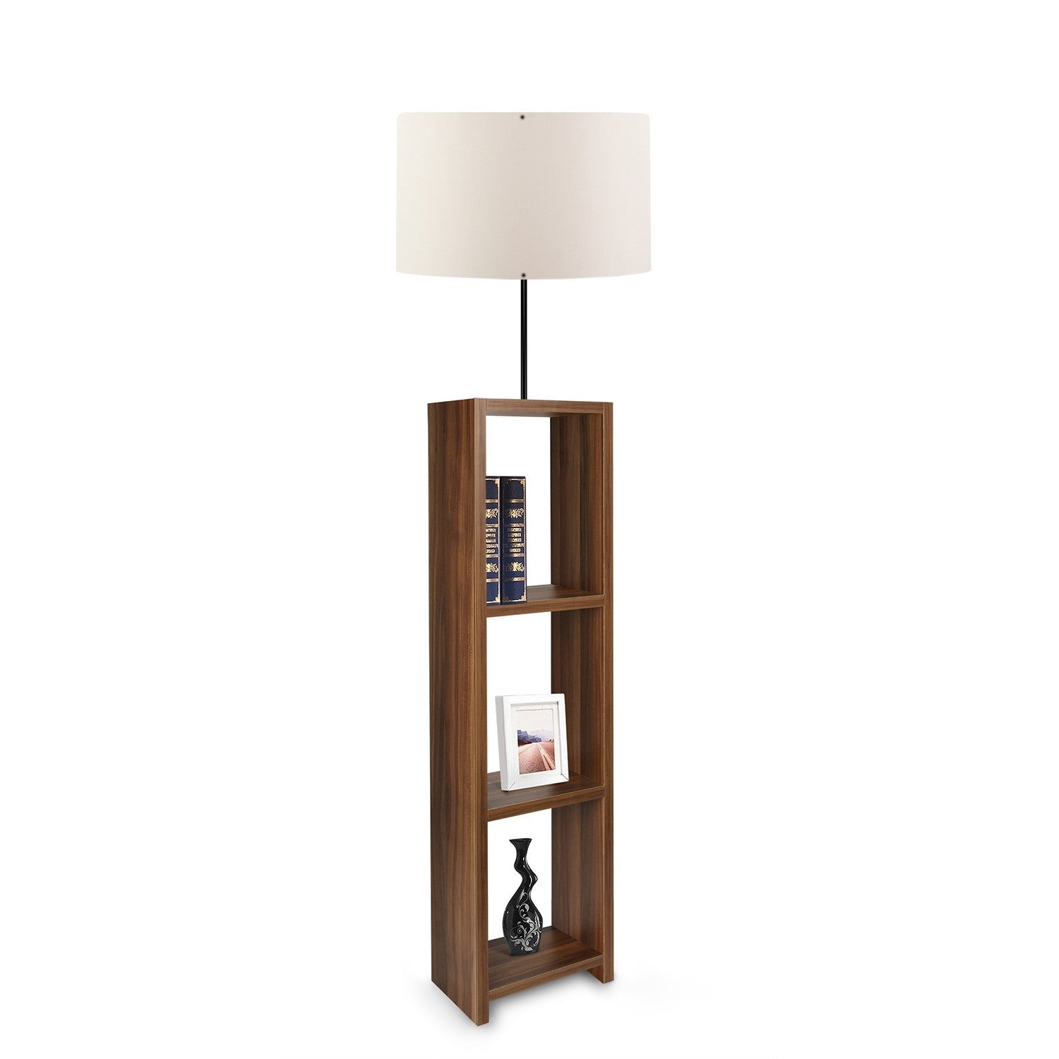 Candeeiro de Pé de madeira – 150 cm – Creme – PVC e MDF