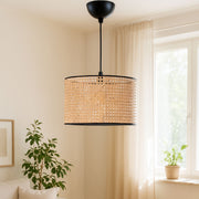 Candeeiro de Teto – 70 cm – Creme e Preto – Rattan