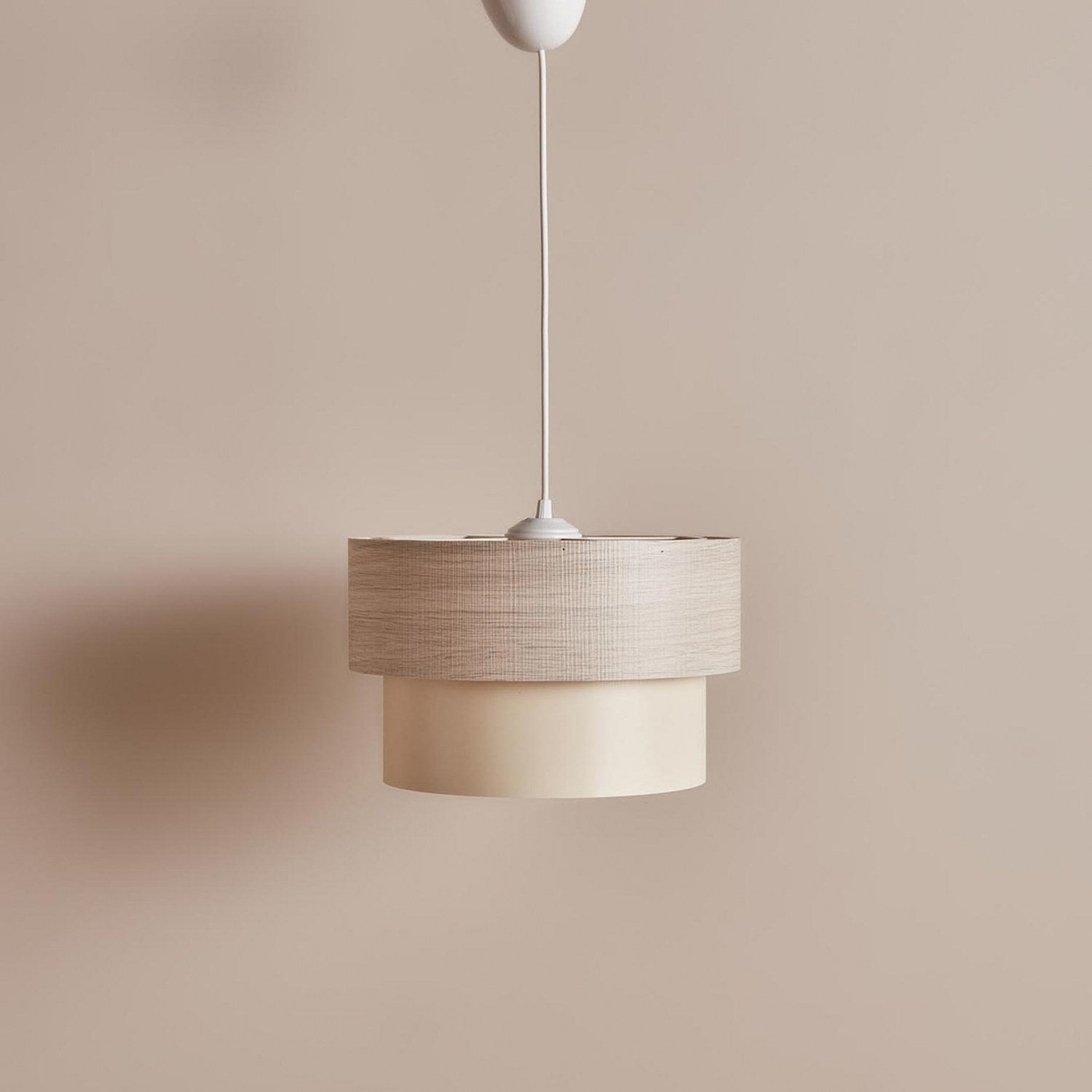 Candeeiro de Teto – 30 cm de diâmetro – bege – 100% PVC