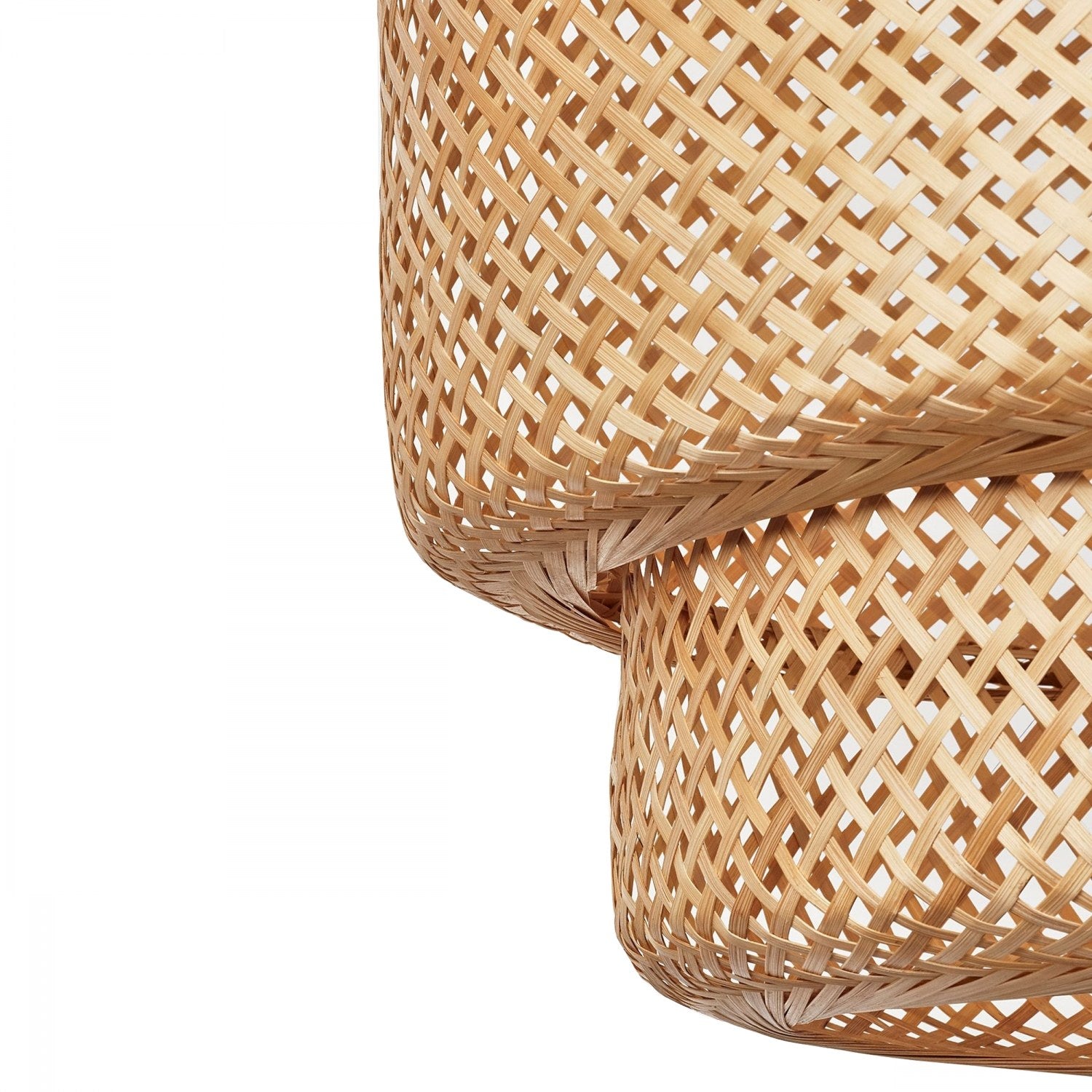 Candeeiro de Teto – 30cm x 100cm – Bege e Preto – Bambu