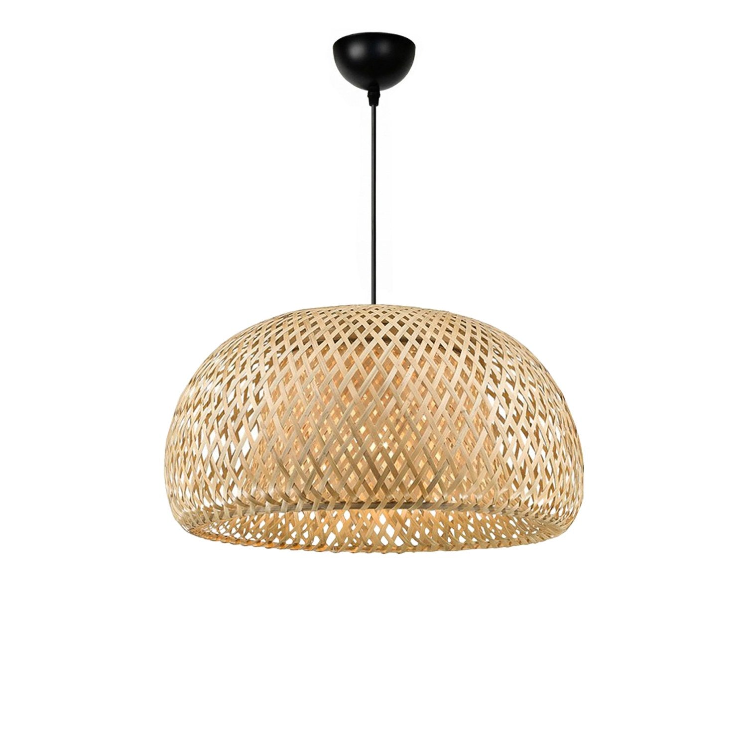 Candeeiro de Teto - 70 cm - Bege e Preto - Bambu