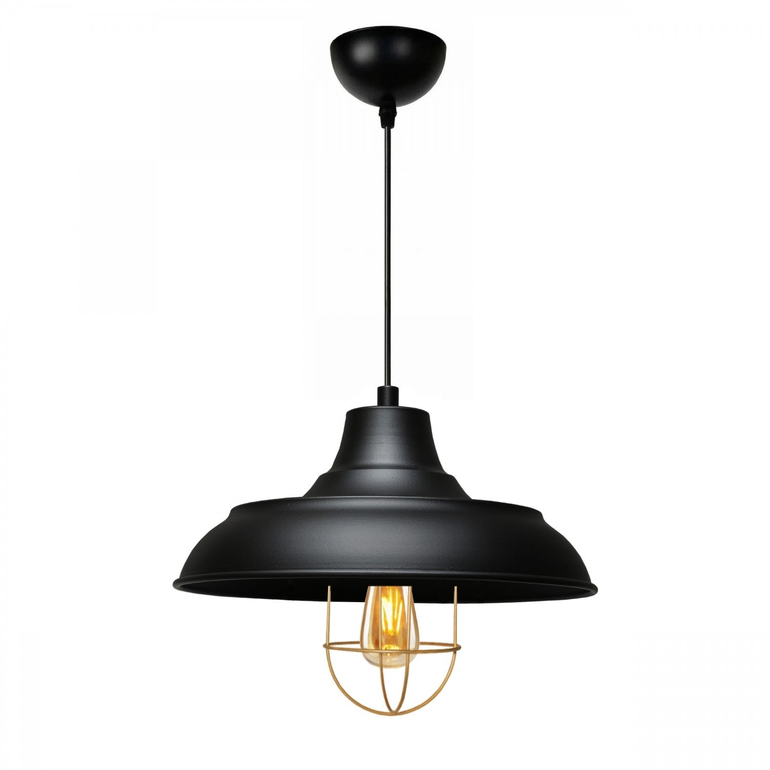 Candeeiro de Teto – 25 cm – Preto – Metal