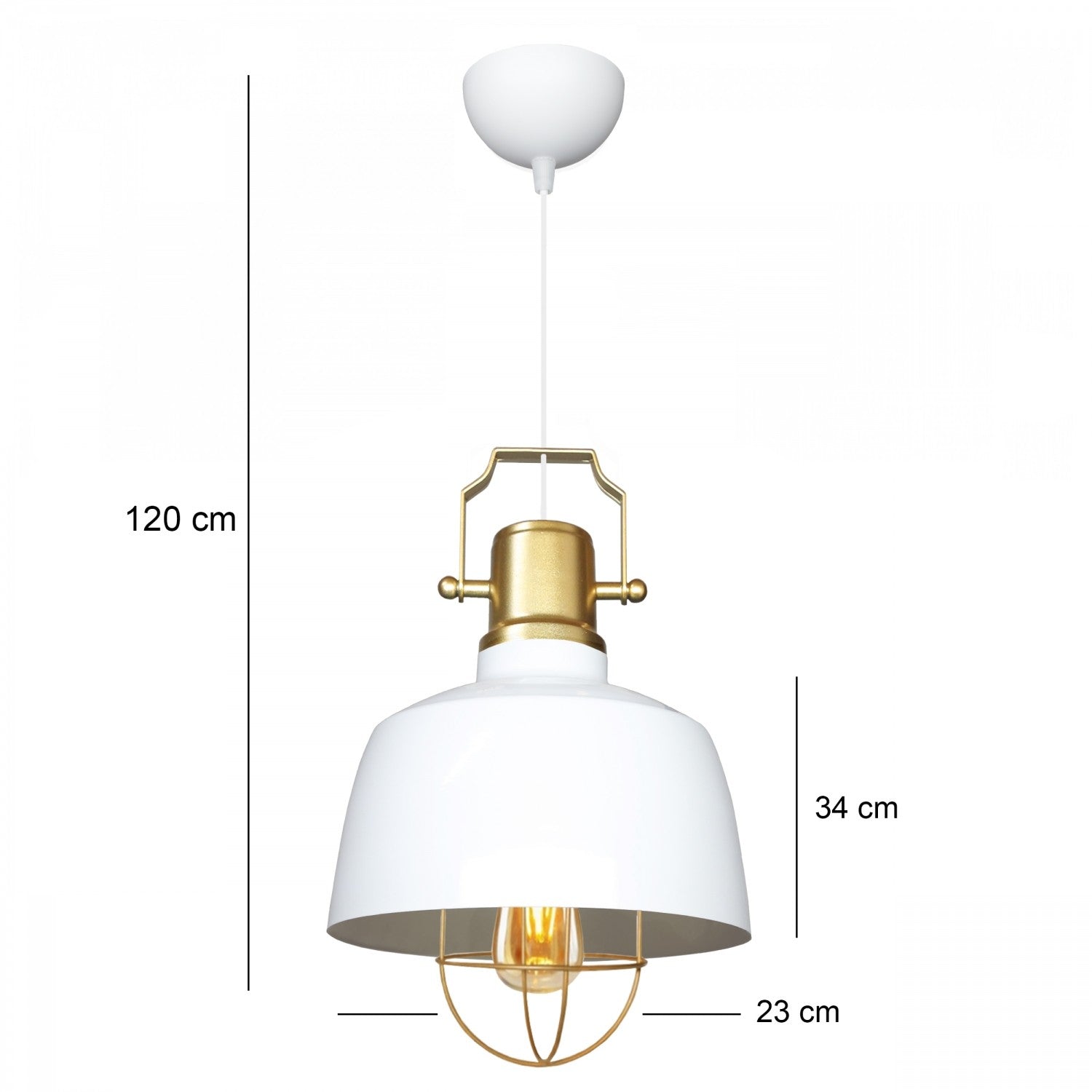 Candeeiro de Teto – 120 cm – Branco – Metal