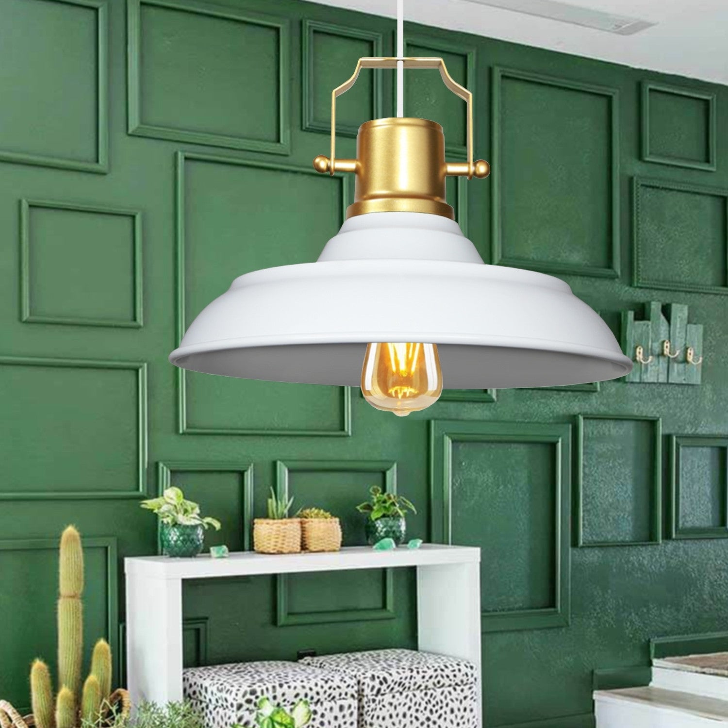 Candeeiro de Teto – 25 cm diâmetro – Branco – Metal