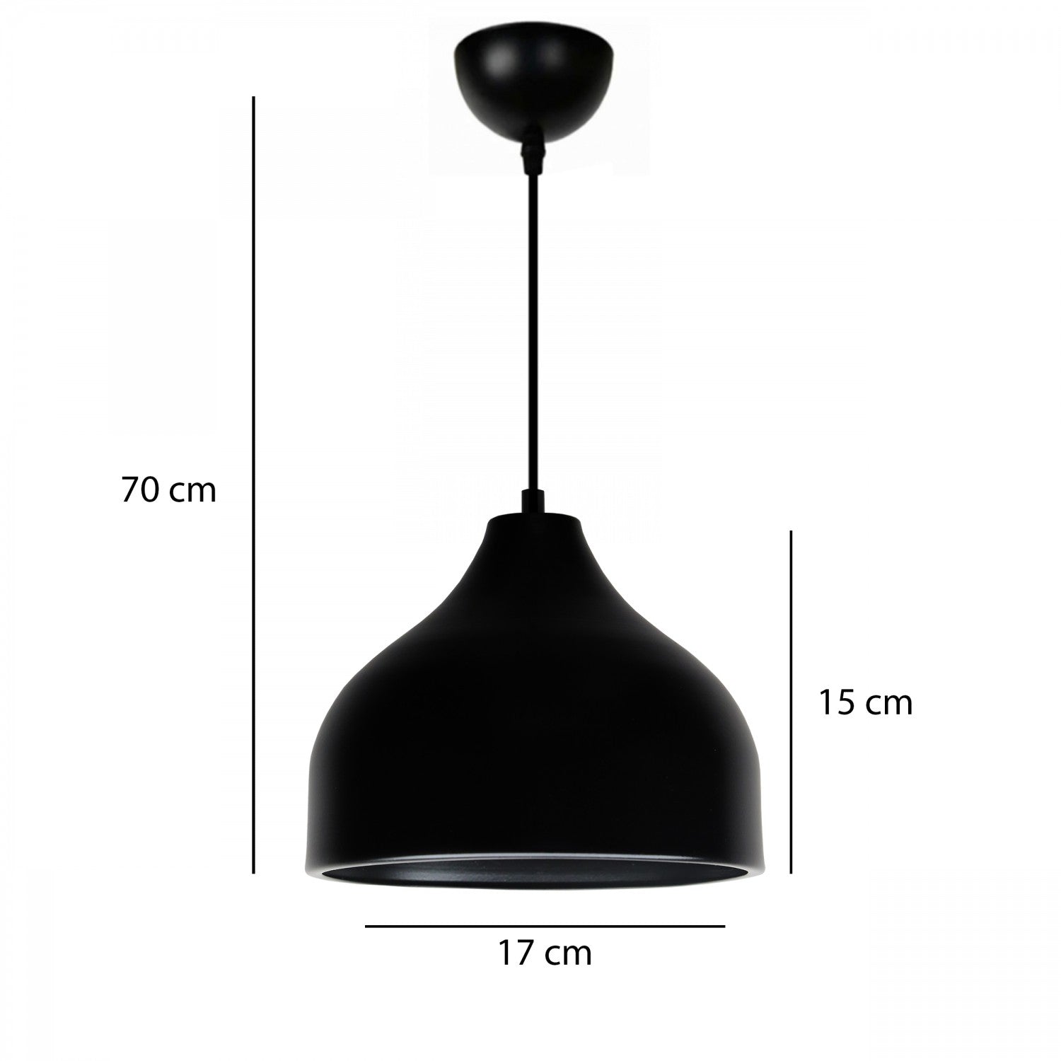 Candeeiro de Teto – 70 cm – Preto – Metálico