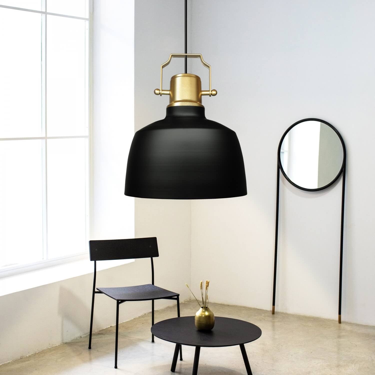 Candeeiro de Teto – 100 - 120 cm – Preto – Metal