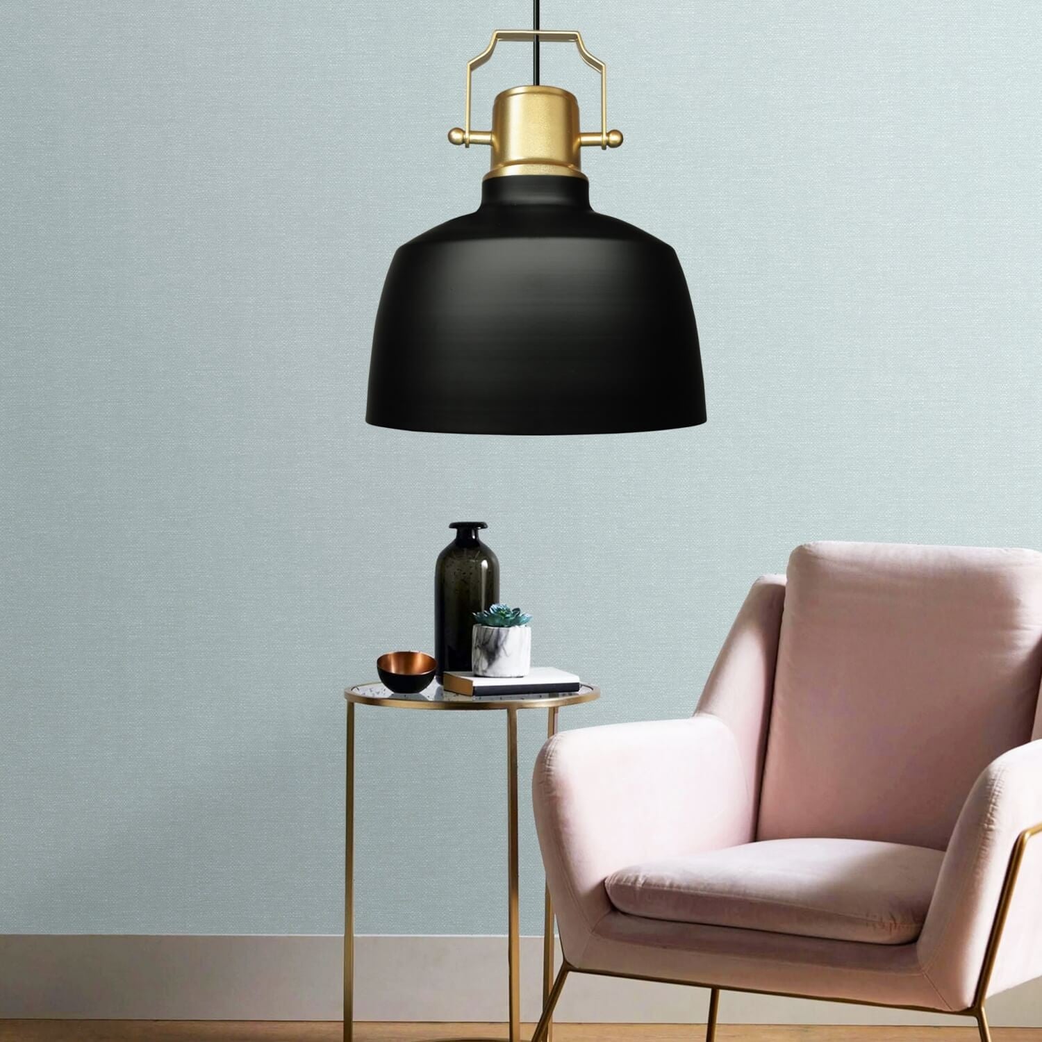 Candeeiro de Teto – 100 - 120 cm – Preto – Metal