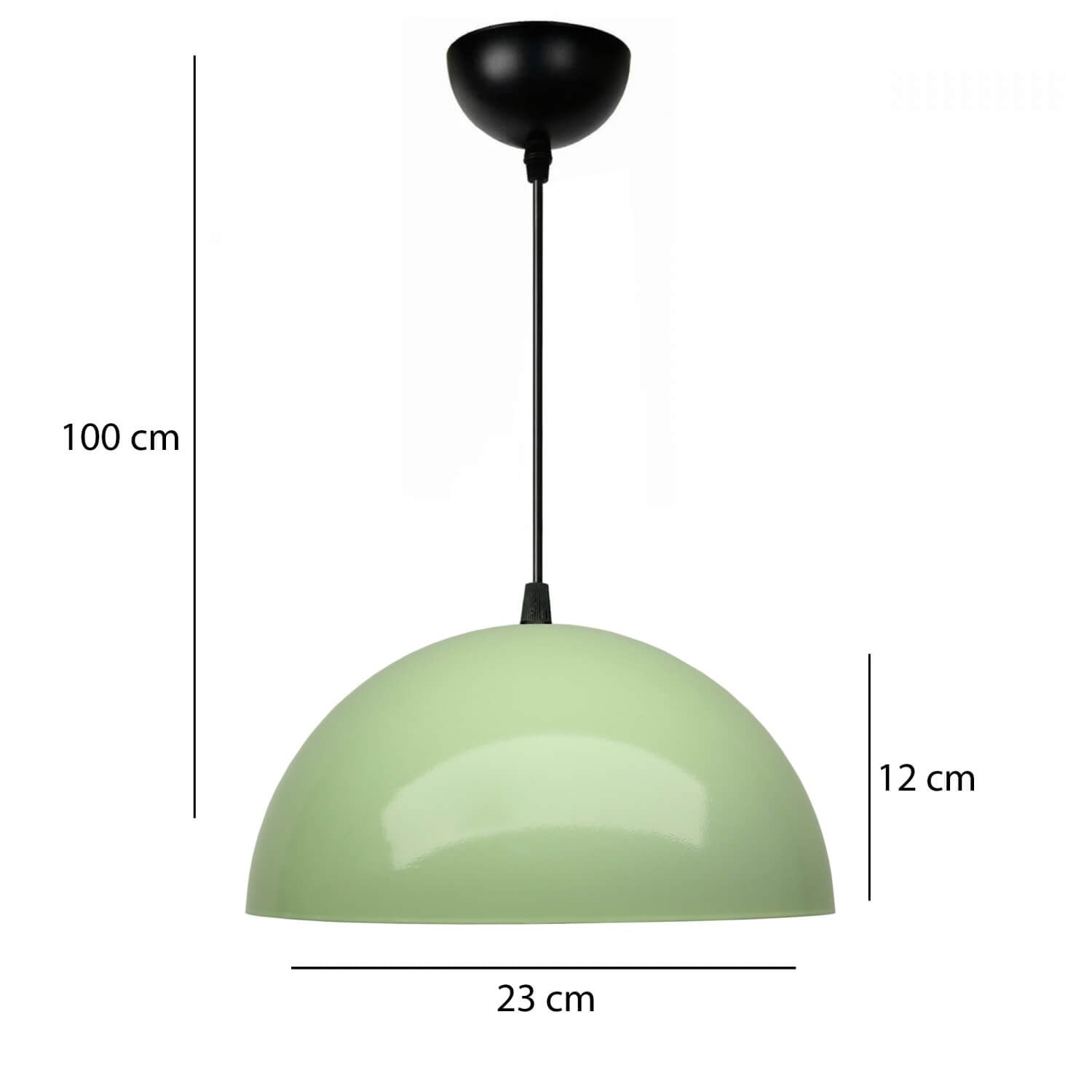 Candeeiro de Teto – 100 cm – Verde – Metal