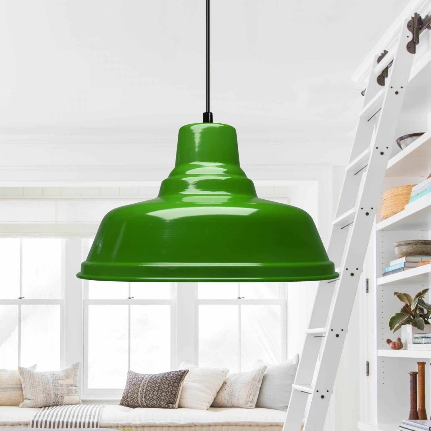 Candeeiro de Teto – 120 cm – Verde – Metal