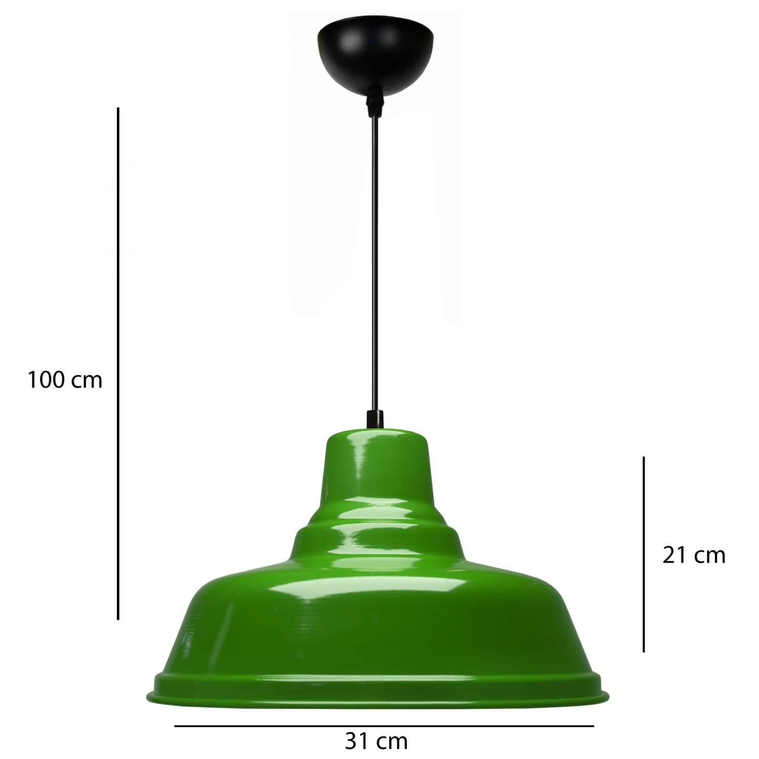 Candeeiro de Teto – 120 cm – Verde – Metal