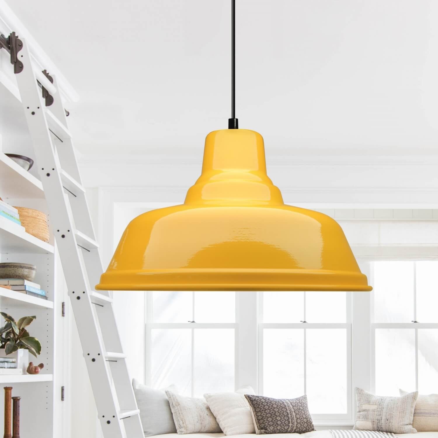 Candeeiro de Teto - 31 cm - Amarelo - Metal