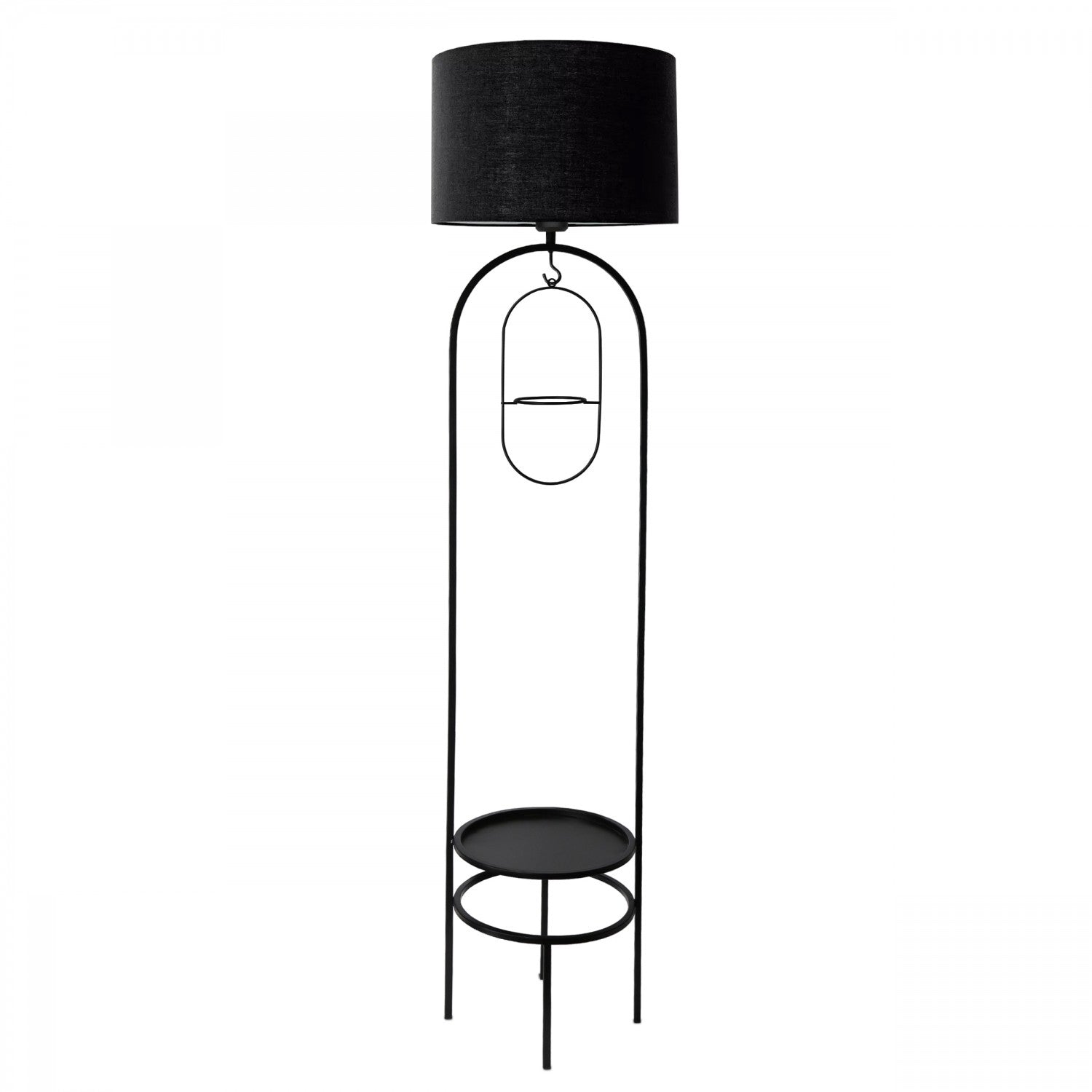 Candeeiro de Pé – 145 cm – Preto – Metal