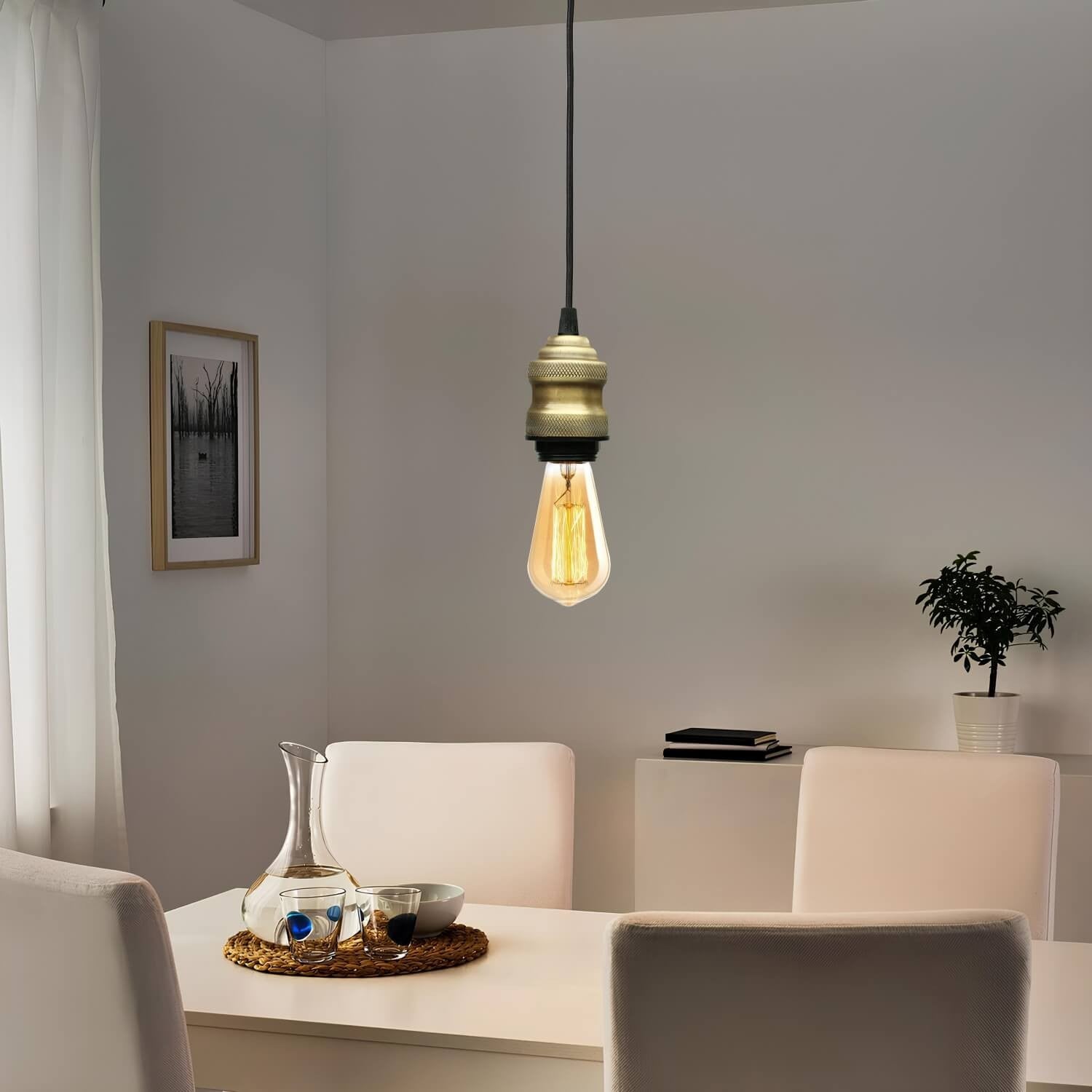 Candeeiro de Teto – 100 cm – Preto – Metal