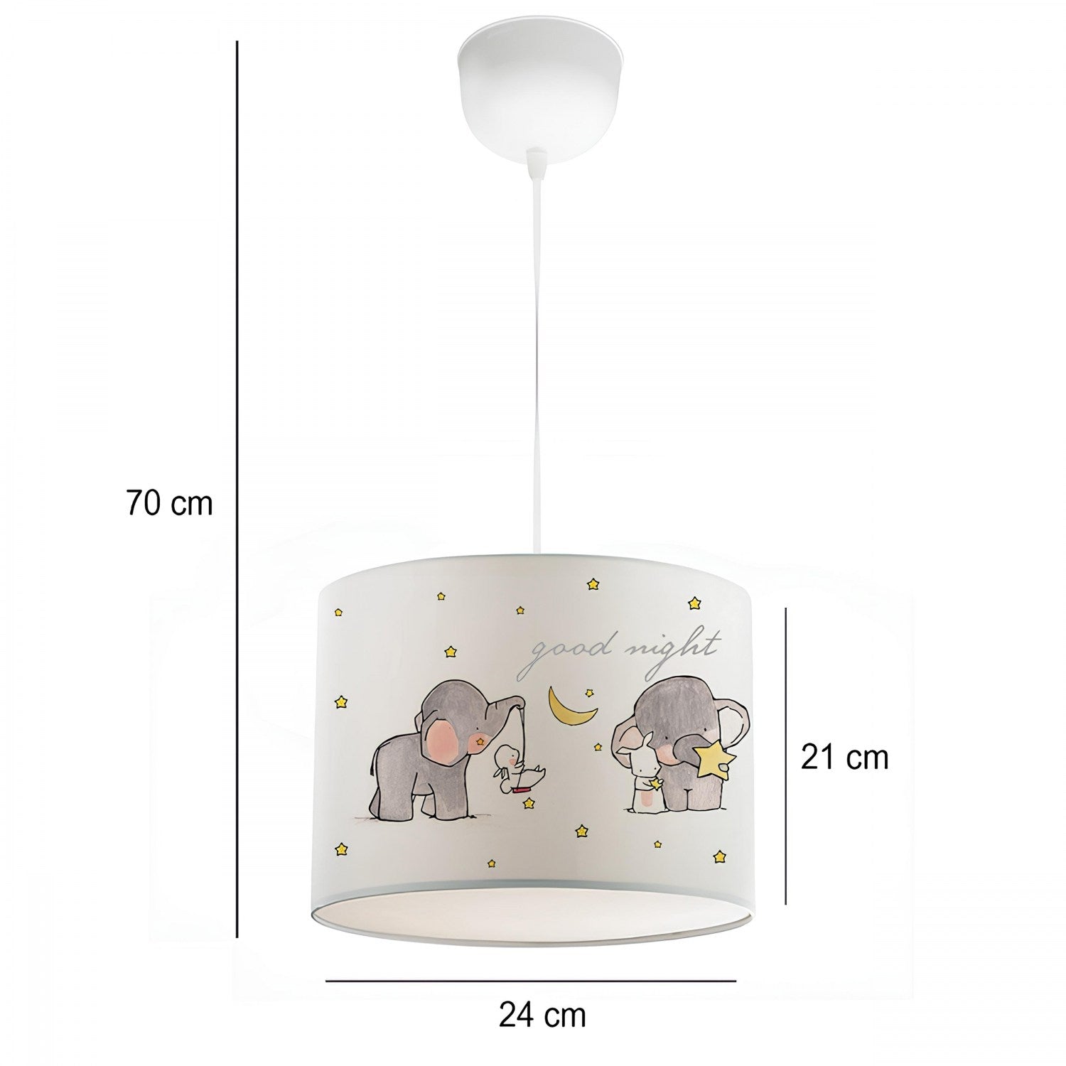 Lustre – 70 cm – Multicolorido – Tecido