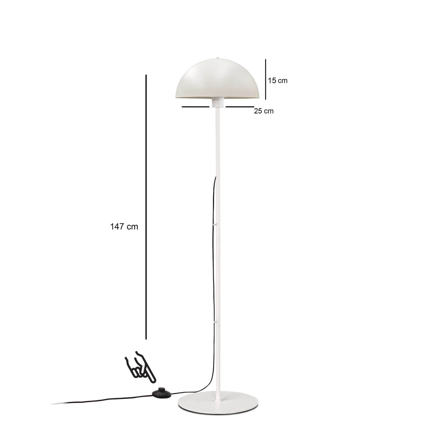 Candeeiro de Pé – 147 cm – Creme – Metal