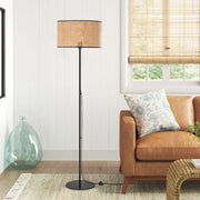 Candeeiro de Pé – 152 cm – Bege – Metal e Rotim