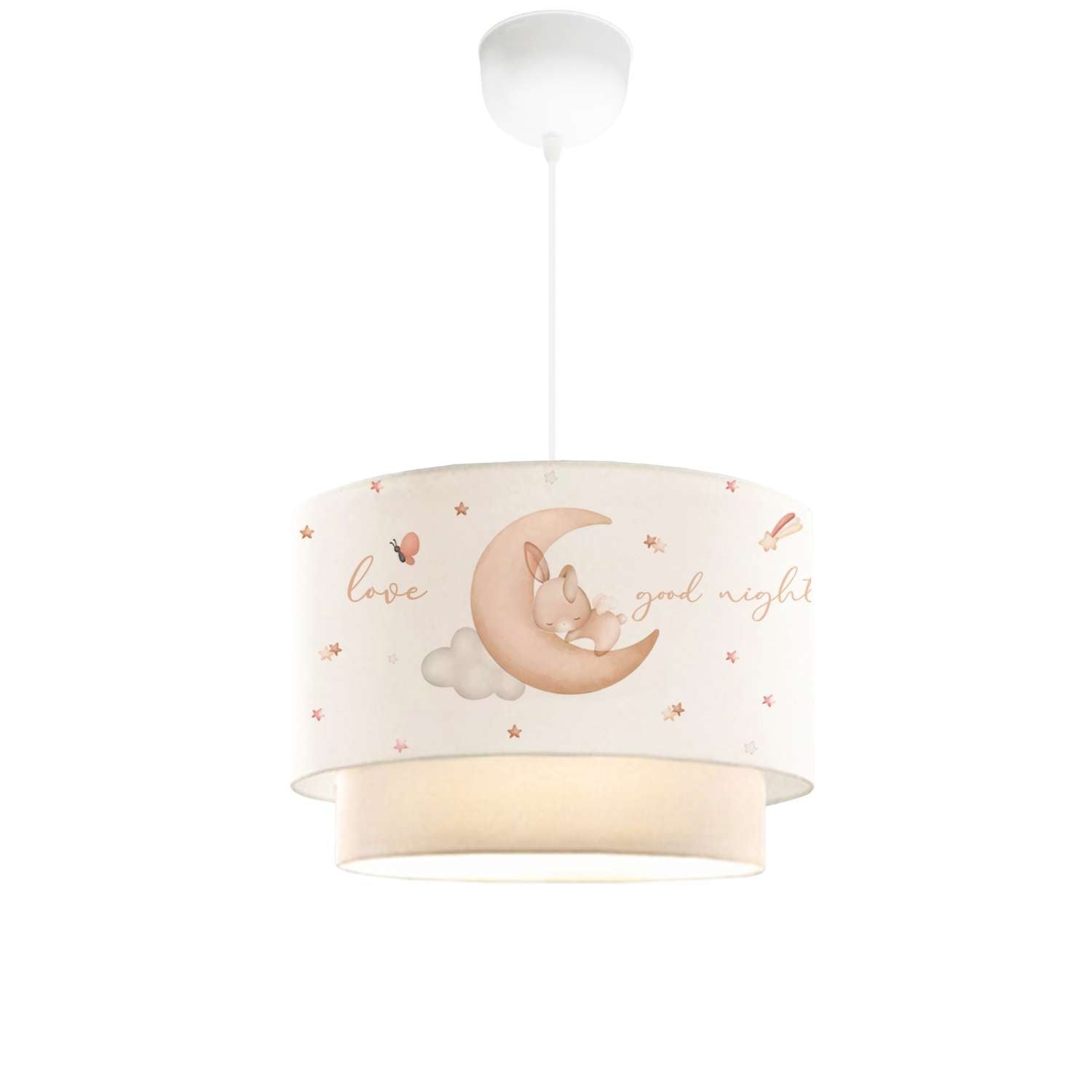 Candeeiro de Teto – 70 cm – Creme – Plástico com tampa de PVC