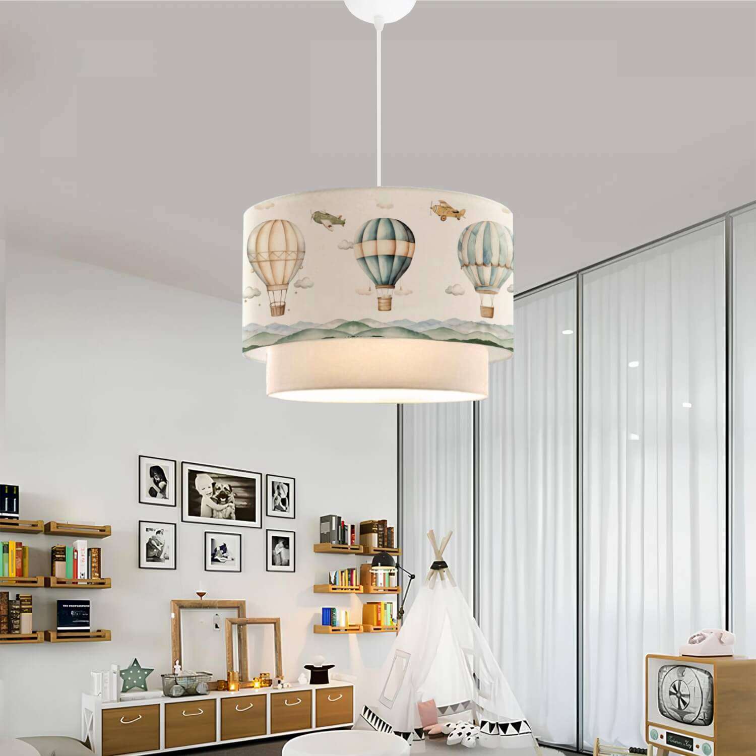 Candeeiro de Teto – 70 cm – Creme – Plástico