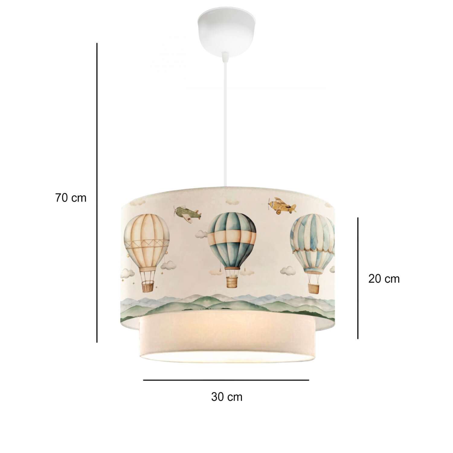 Candeeiro de Teto – 70 cm – Creme – Plástico