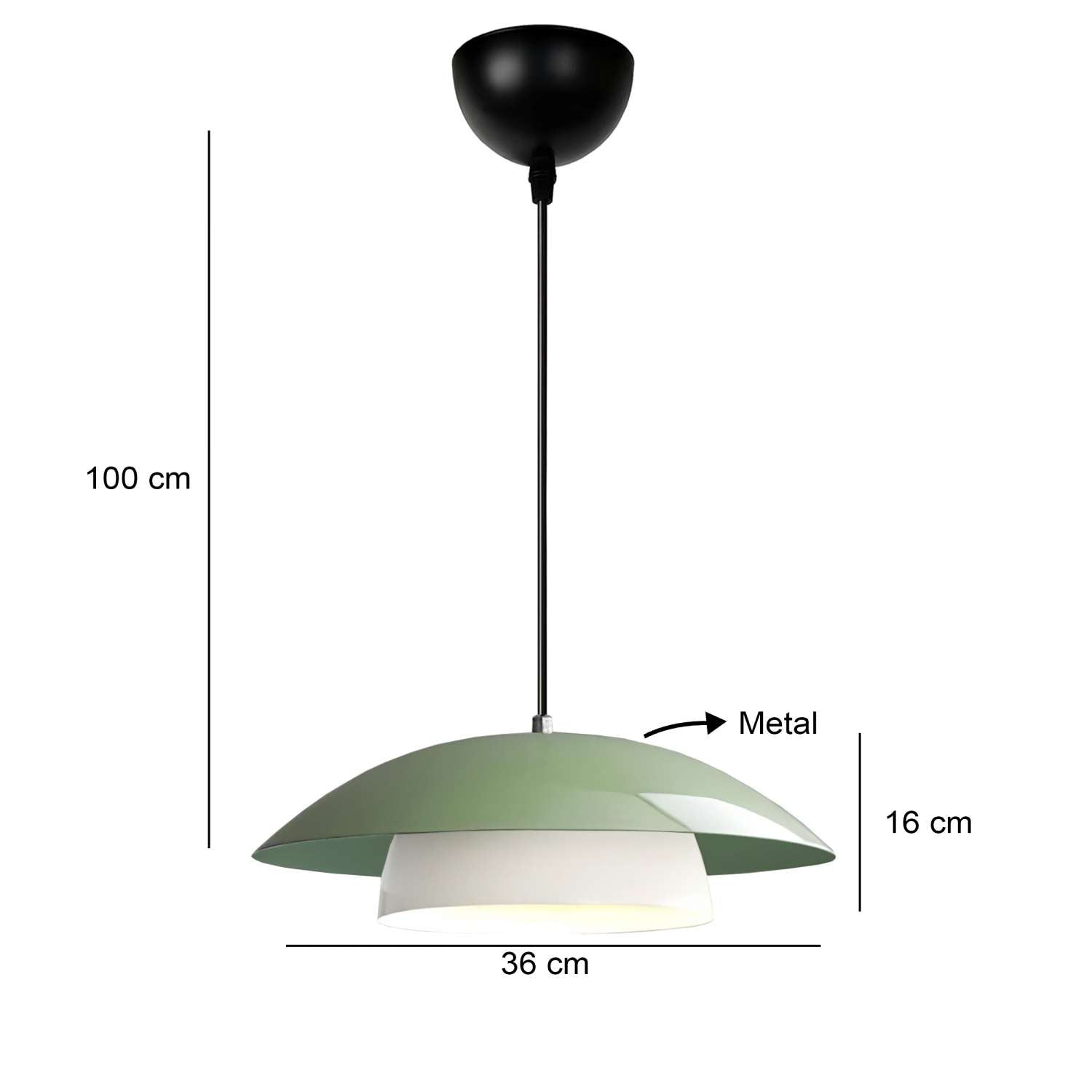 Candeeiro de Teto – Ø36 cm – Menta – Metálico