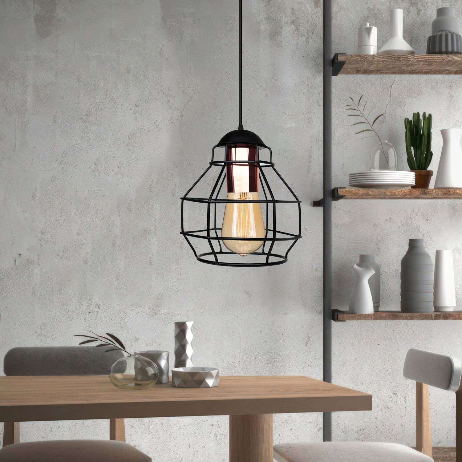 Candeeiro de Teto – 120 cm – Preto – Metal