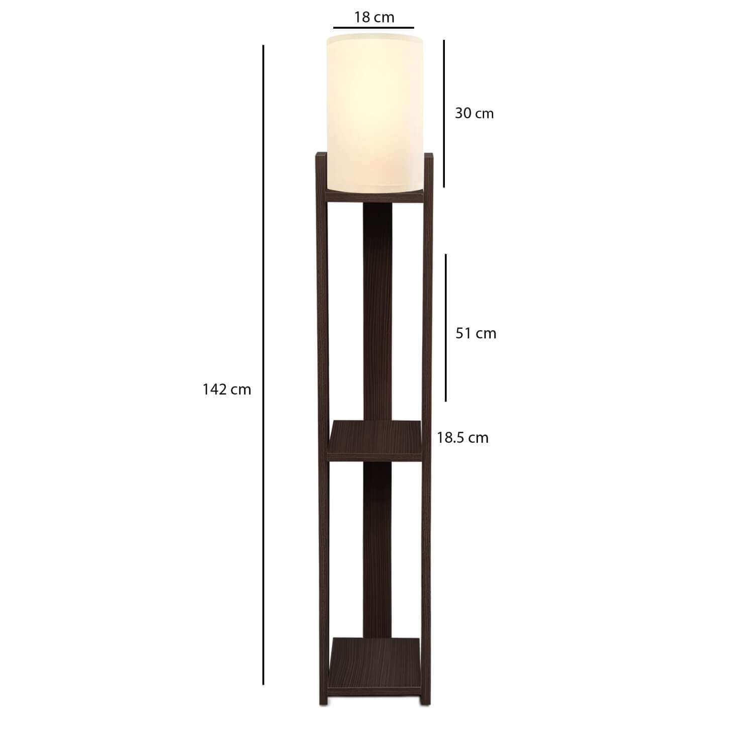 Candeeiro de Pé em MDF – 18.5 x 18.5 x 142 cm – Creme