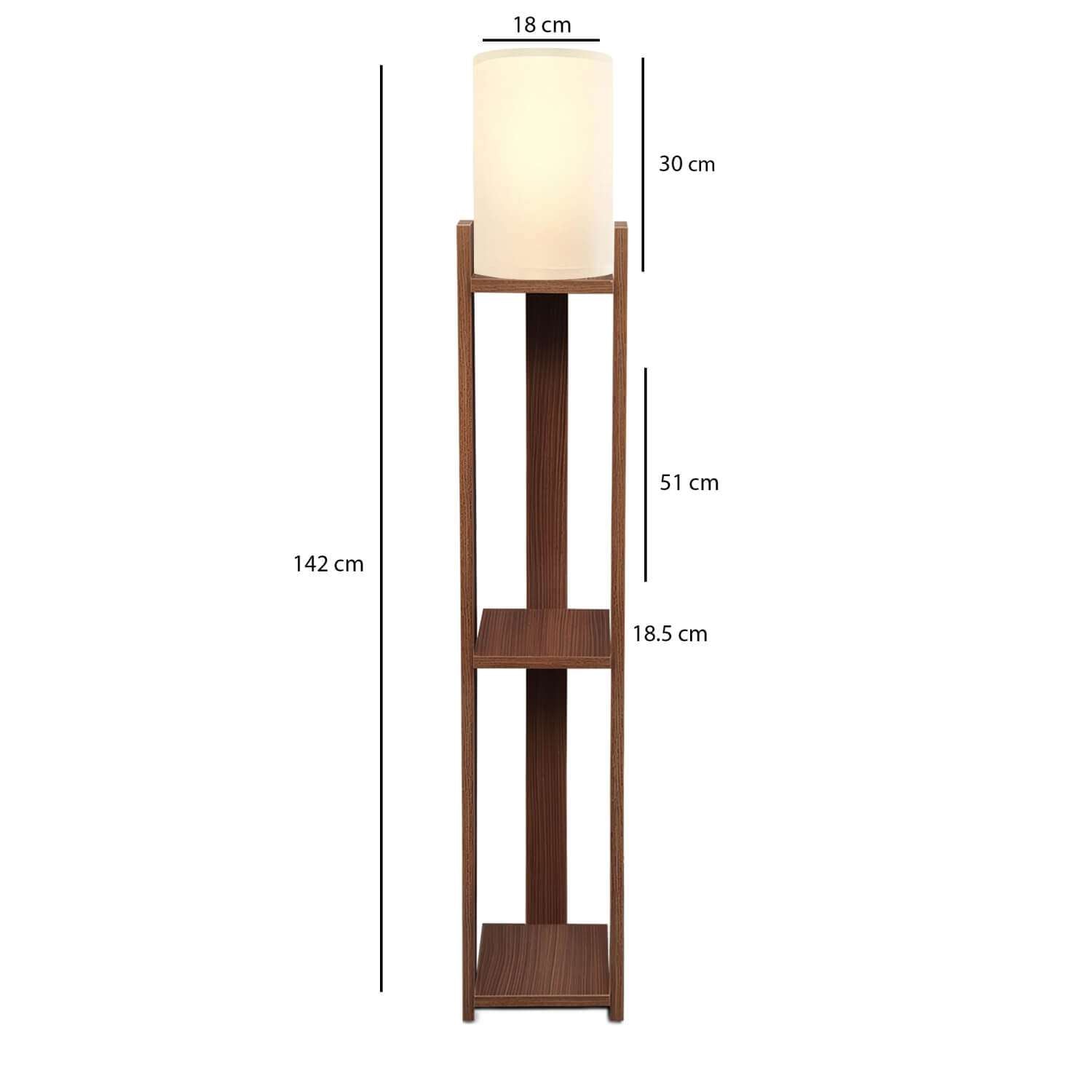 Candeeiro de Pé de madeira – 142 cm – Creme – MDF