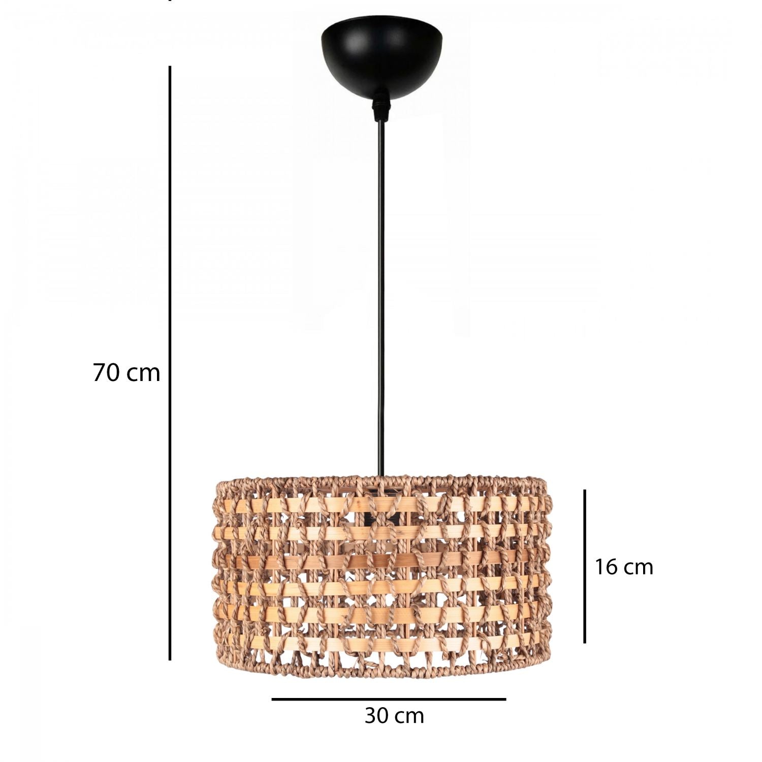 Candeeiro de Teto – 25-70 cm – Natural – Metal