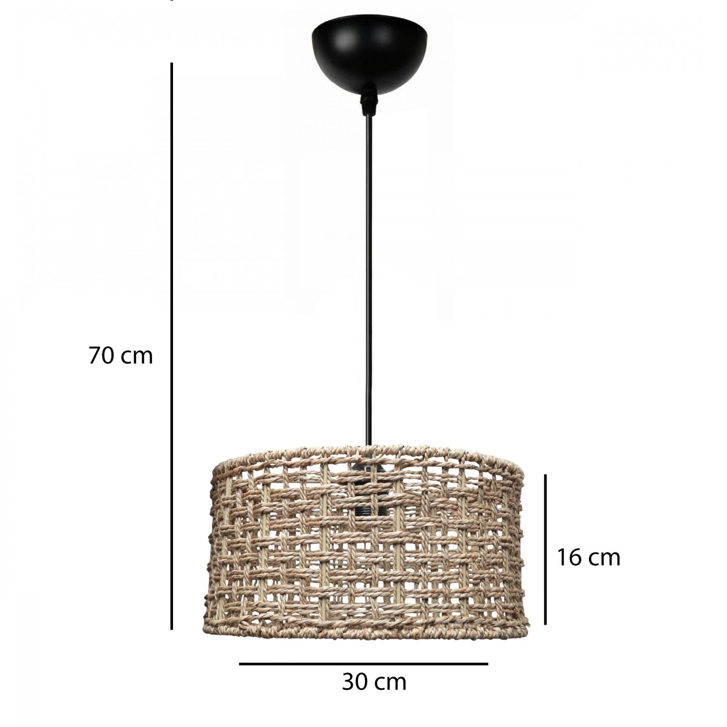 Candeeiro de Teto – 20-70 cm – natural – corpo metálico