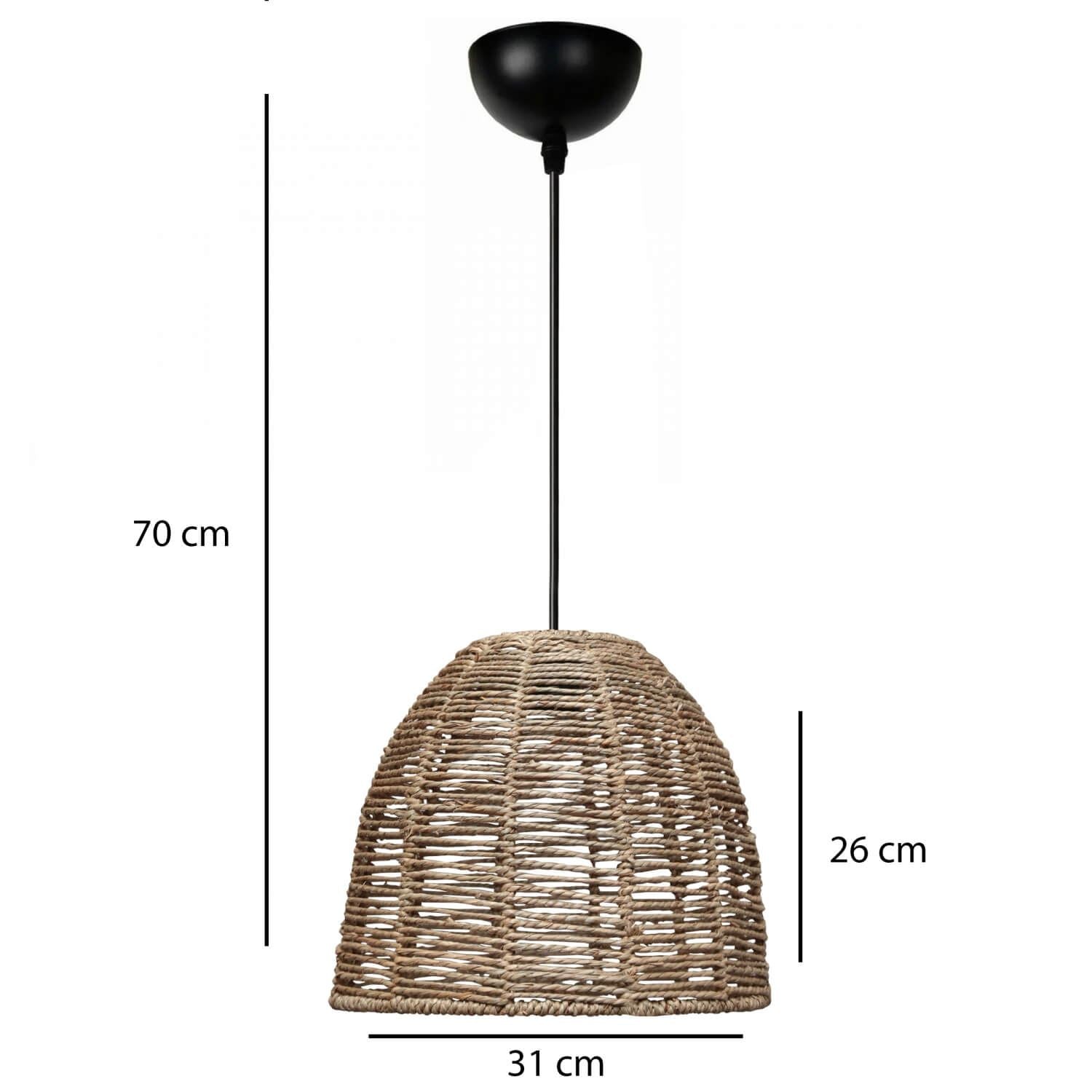 Candeeiro de Teto – 32-80 cm – Natural – Metal
