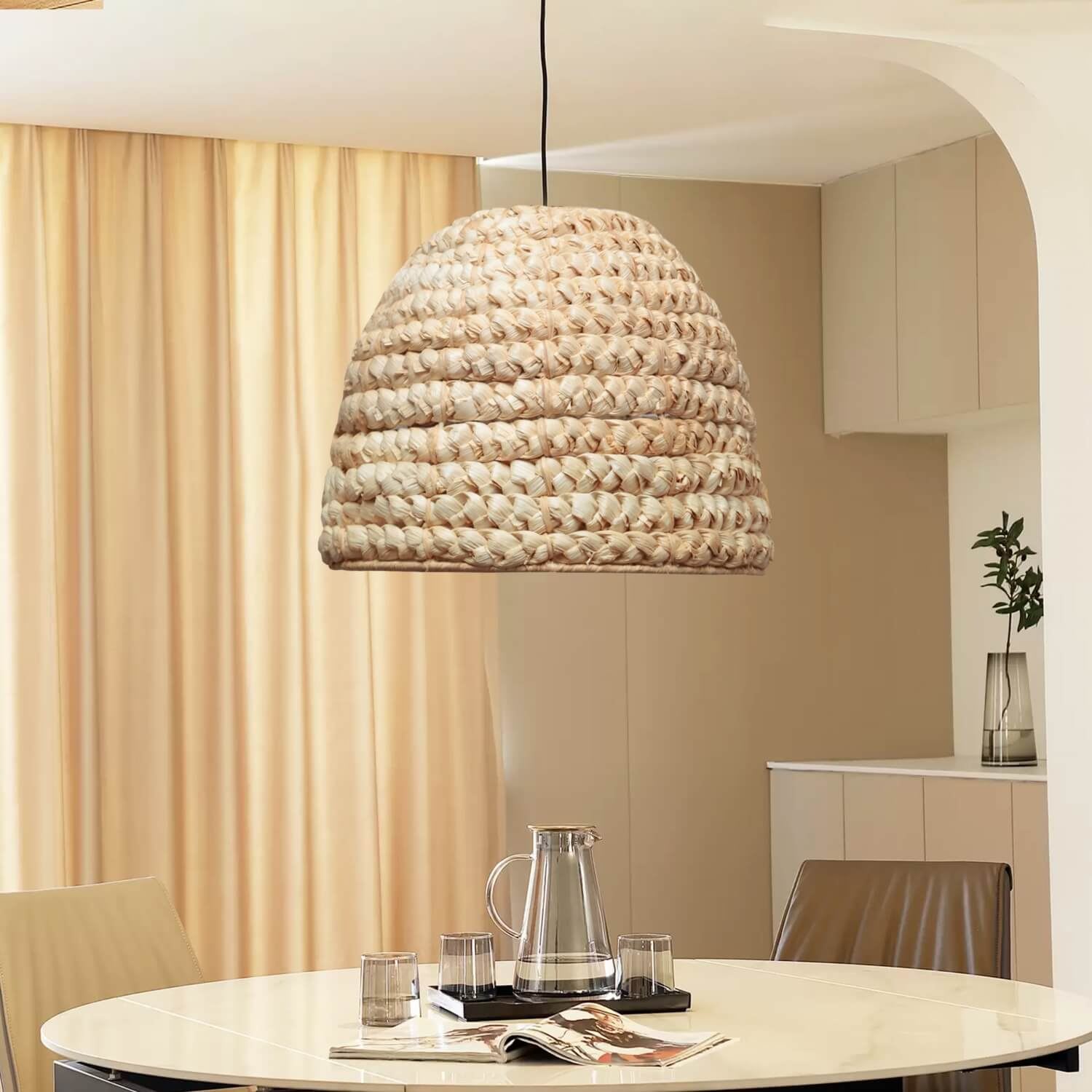 Candeeiro de Teto - 30 a 80 cm - Natural - Metálico