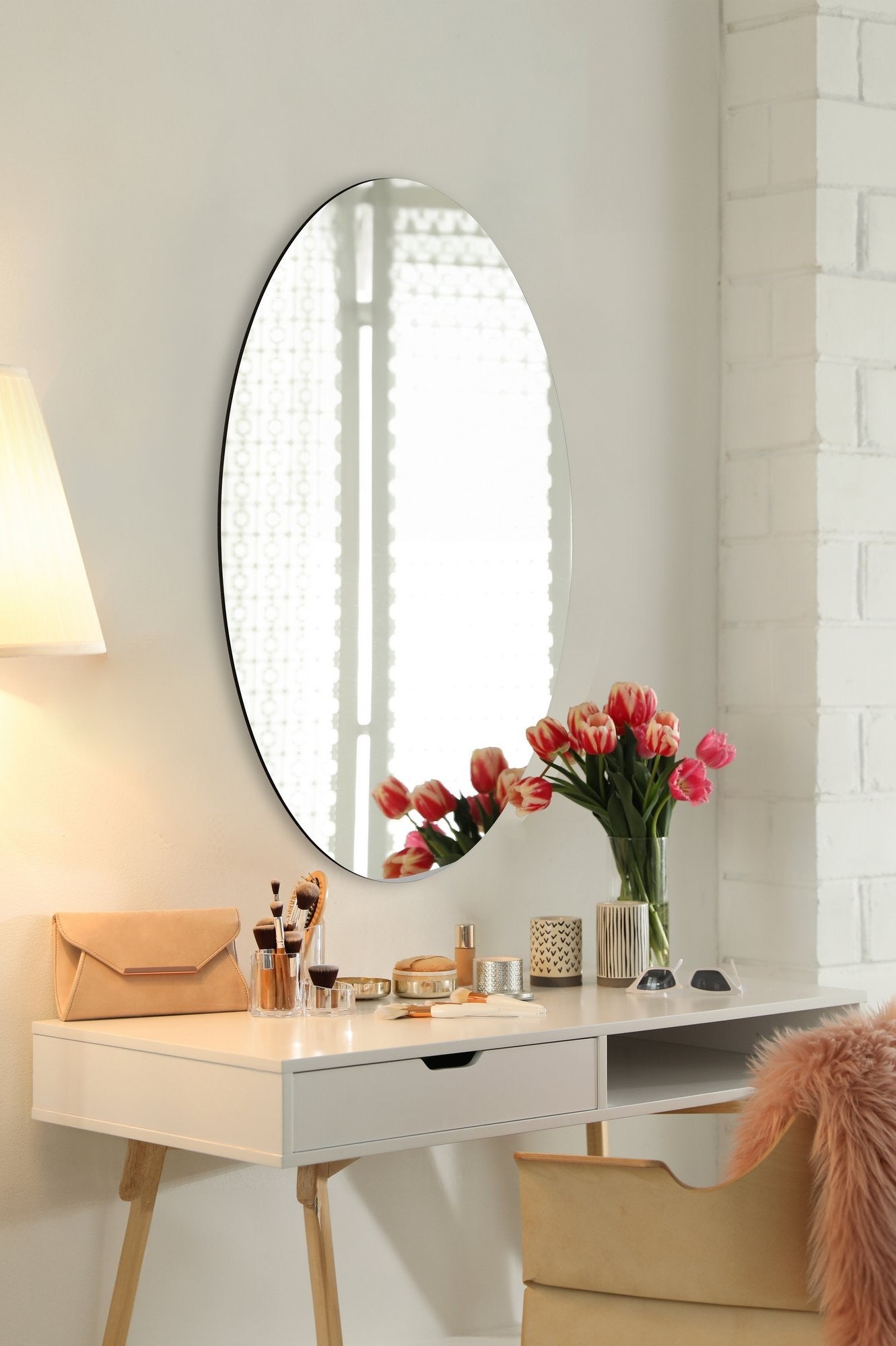 Espelho inquebrável e à prova de estilhaçamento, 40 x 60 cm, acrílico prateado com fundo de MDF | 5 mm de espessura | Inclui fita adesiva dupla face | Ideal para decoração de casa