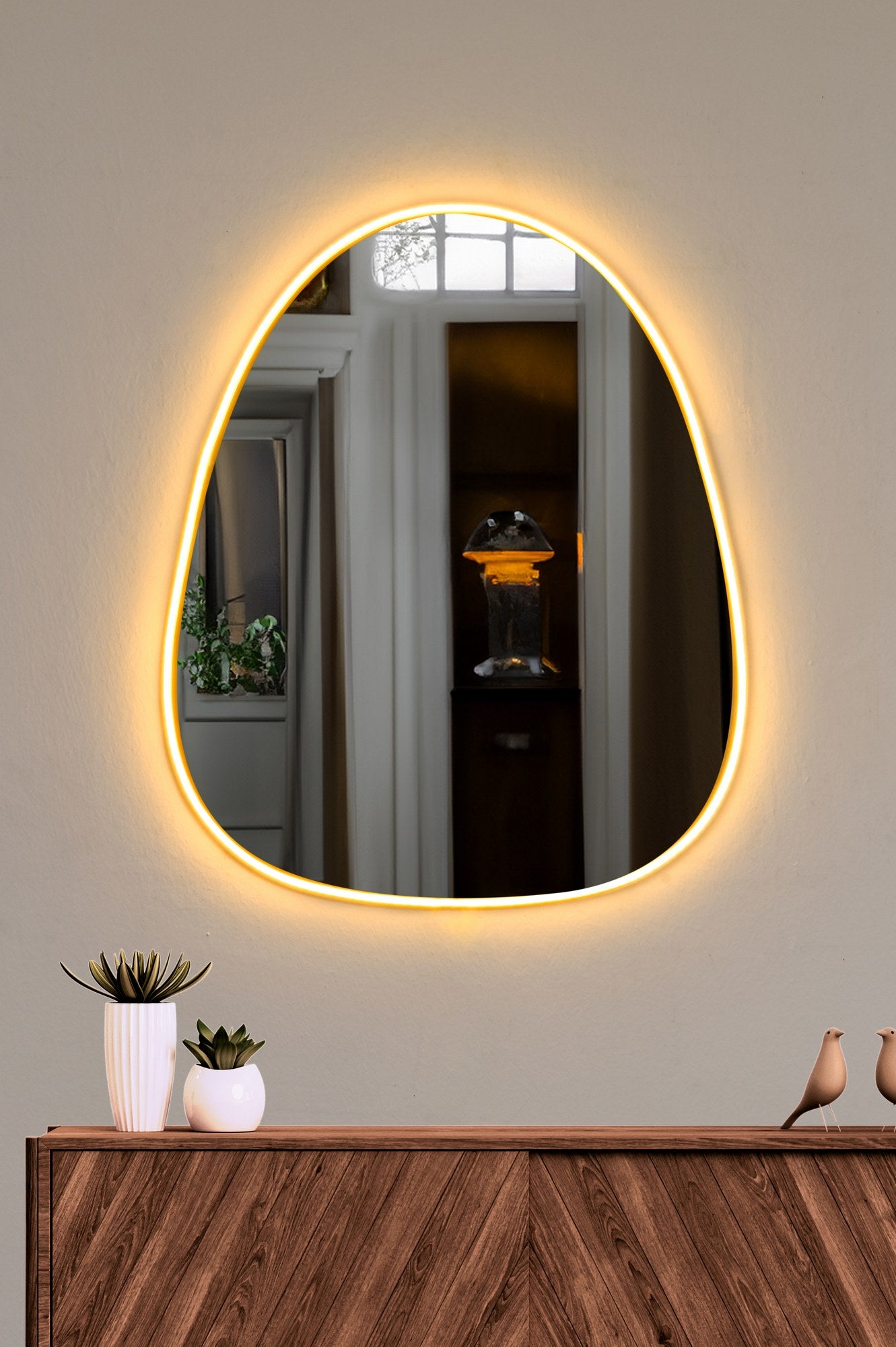 Espelho com Iluminação Led-Quippy-Amarelo