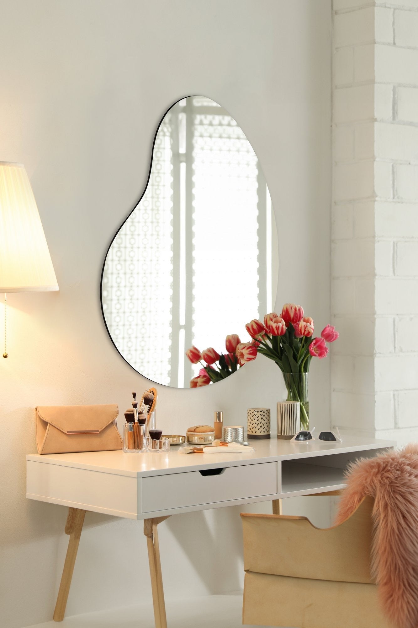 Espelho inquebrável e à prova de estilhaços, 50 x 60 cm, acrílico prateado com fundo de MDF, 5 mm de espessura | Fácil montagem com fita dupla face | Elegante e durável