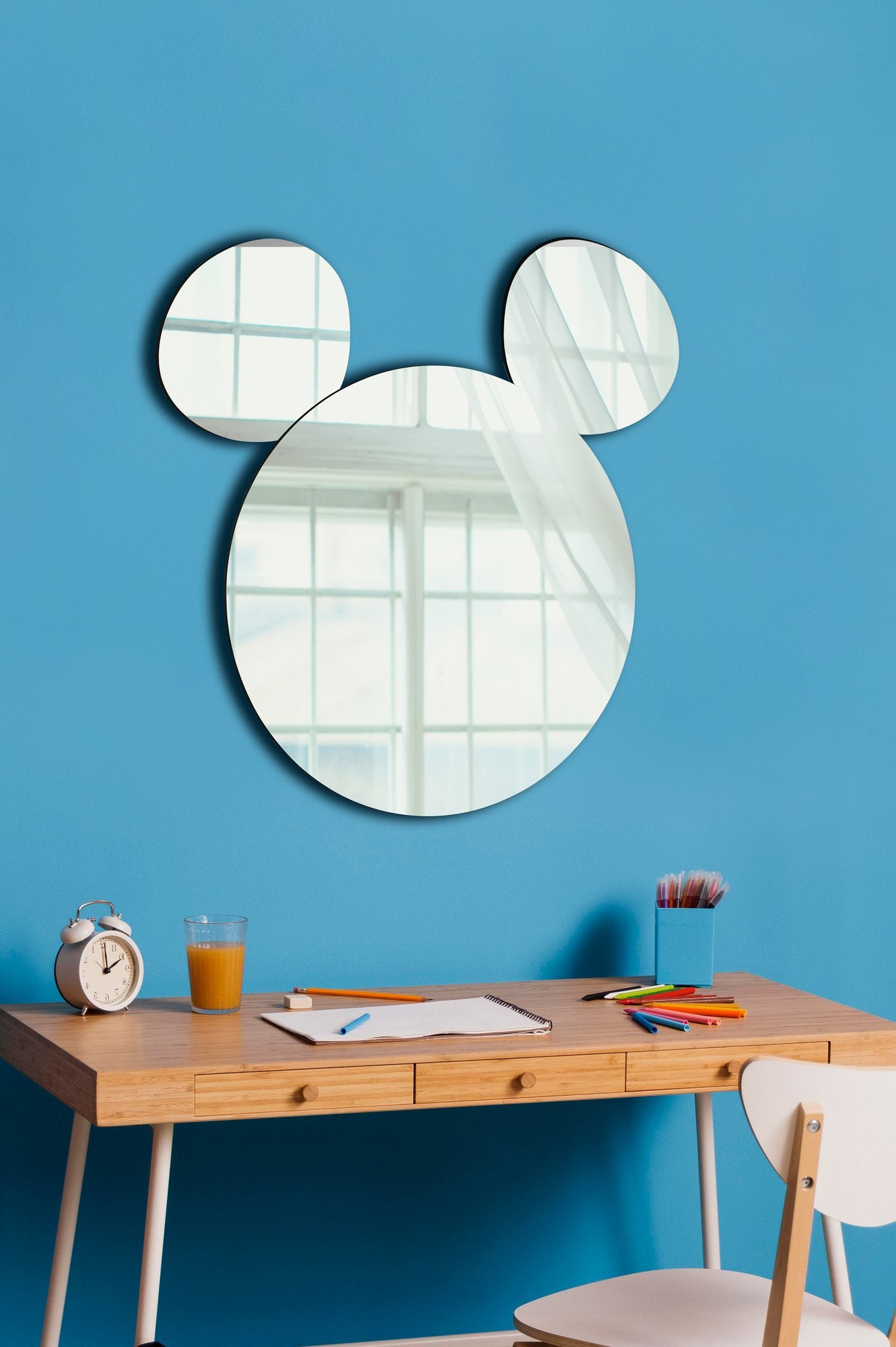 Conjunto de espelhos inquebráveis à prova de venezianas (3 peças), prateados, 53 x 50 cm | Acrílico de 5 mm com suporte de MDF | Inclui fita adesiva dupla-face | Ideal para decoração de casa