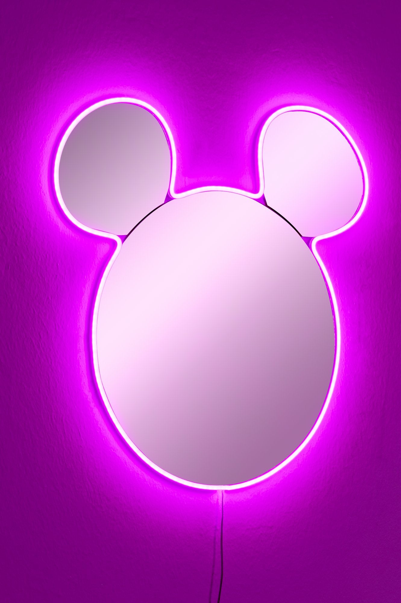 Espelho com Iluminação Led-Mickey Silver-Rosa